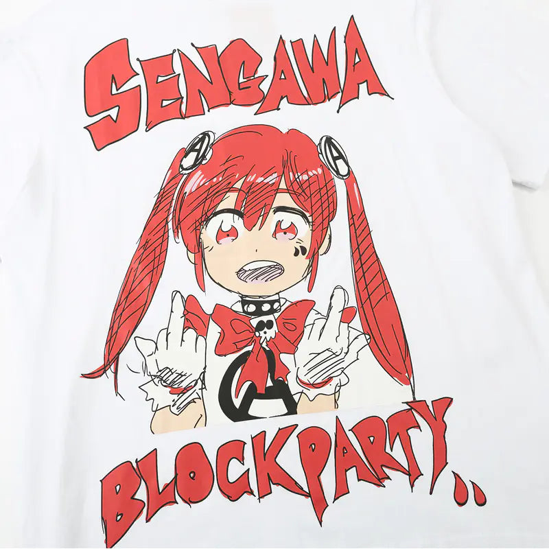 Anime Cartoon Girl Printed Short Sleeve T-Shirt - # GIAA23510028