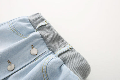 Autumn New Korean Style Girls Denim Skirt Pants - # GIAA21710001