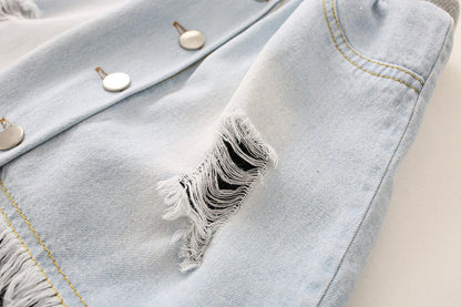 Autumn New Korean Style Girls Denim Skirt Pants - # GIAA21710001