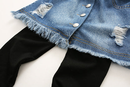 Autumn New Korean Style Girls Denim Skirt Pants - # GIAA21710001