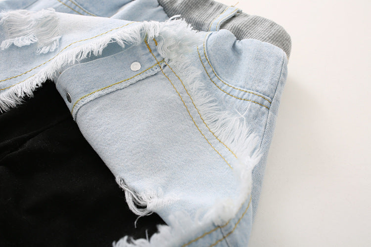 Autumn New Korean Style Girls Denim Skirt Pants - # GIAA21710001