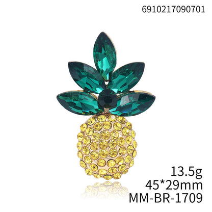 New Arrival Fresh And Elegant Alloy Rhinestone Pineapple Brooch