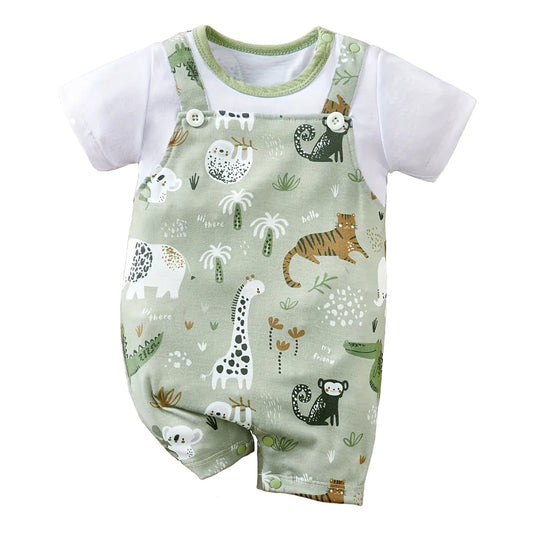 Baby zoo animal print romper