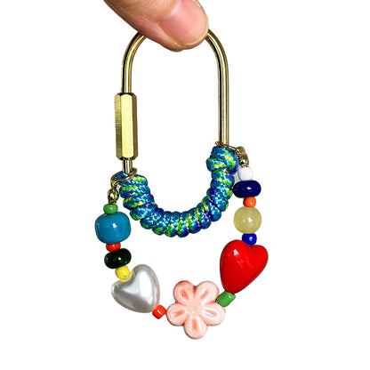 Crystal Bead Heart-shaped Bag Charm