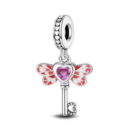 Retro Heart Lock Key Pendant Accessory