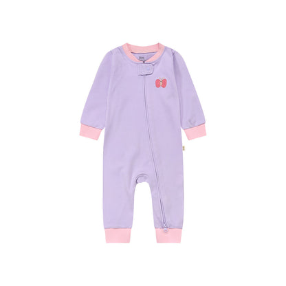 Zippered Cotton Baby Romper Outdoor Crawling Clothes
