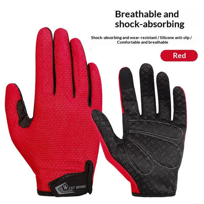 SpringSummer Cycling Gloves Touchscreen-Enabled Full-Finger Gloves For Motorcycles And Bicycles