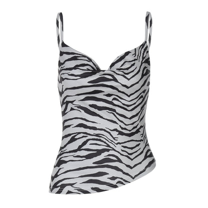 Sexy Printed Swing Neck Backless Camisole Top