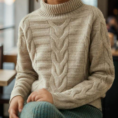 New Semi-high-neck Knit Sweater Stylish Classy And Elegant