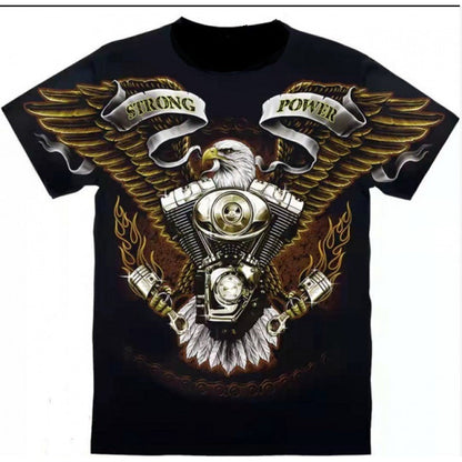 Printed Short-sleeved Leisure Motorcycle