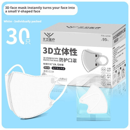 Summer Thin Cute V Face Ins Style Independent 3D Three-dimensional Mask 30 PCs