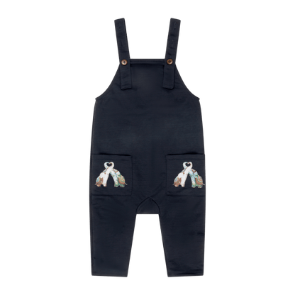 Elefante Baby Boy Overalls – Multicultural Print Cotton Overalls