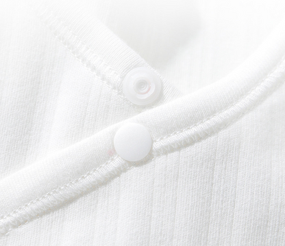 Baby Cotton Long Sleeve Top with Half Back Design - # BAAA61110002
