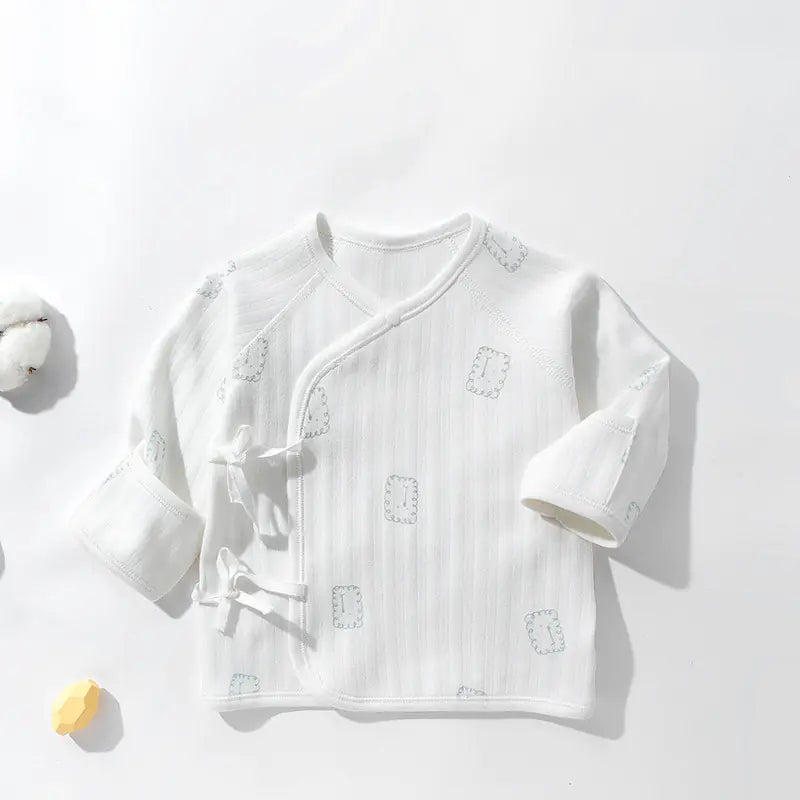 Baby Cotton Long Sleeve Top with Half Back Design - # BAAA61110002