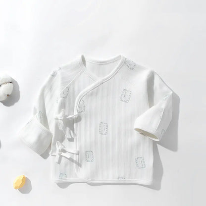 Baby Cotton Long Sleeve Top with Half Back Design - # BAAA61110002