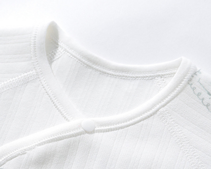Baby Cotton Long Sleeve Top with Half Back Design - # BAAA61110002