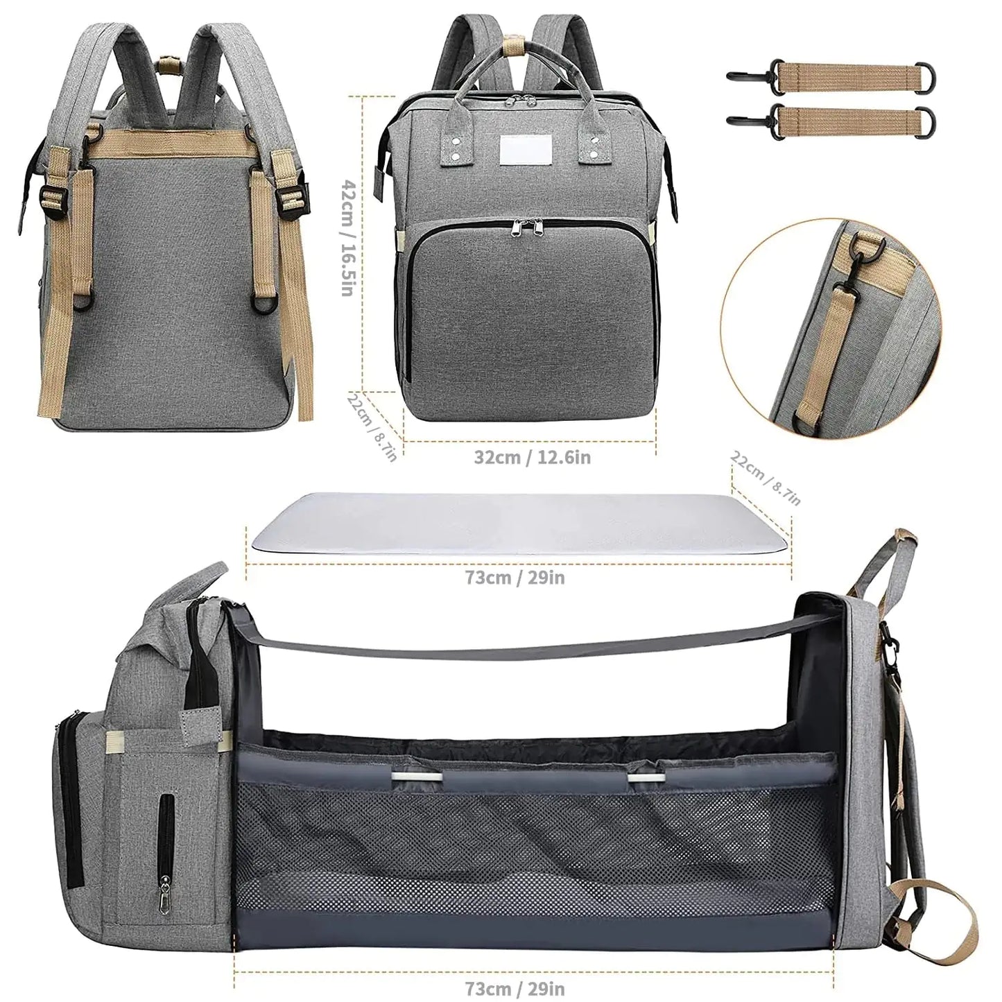 Baby Diaper Bag - Foldable Baby Bed - # BAGEG11610003