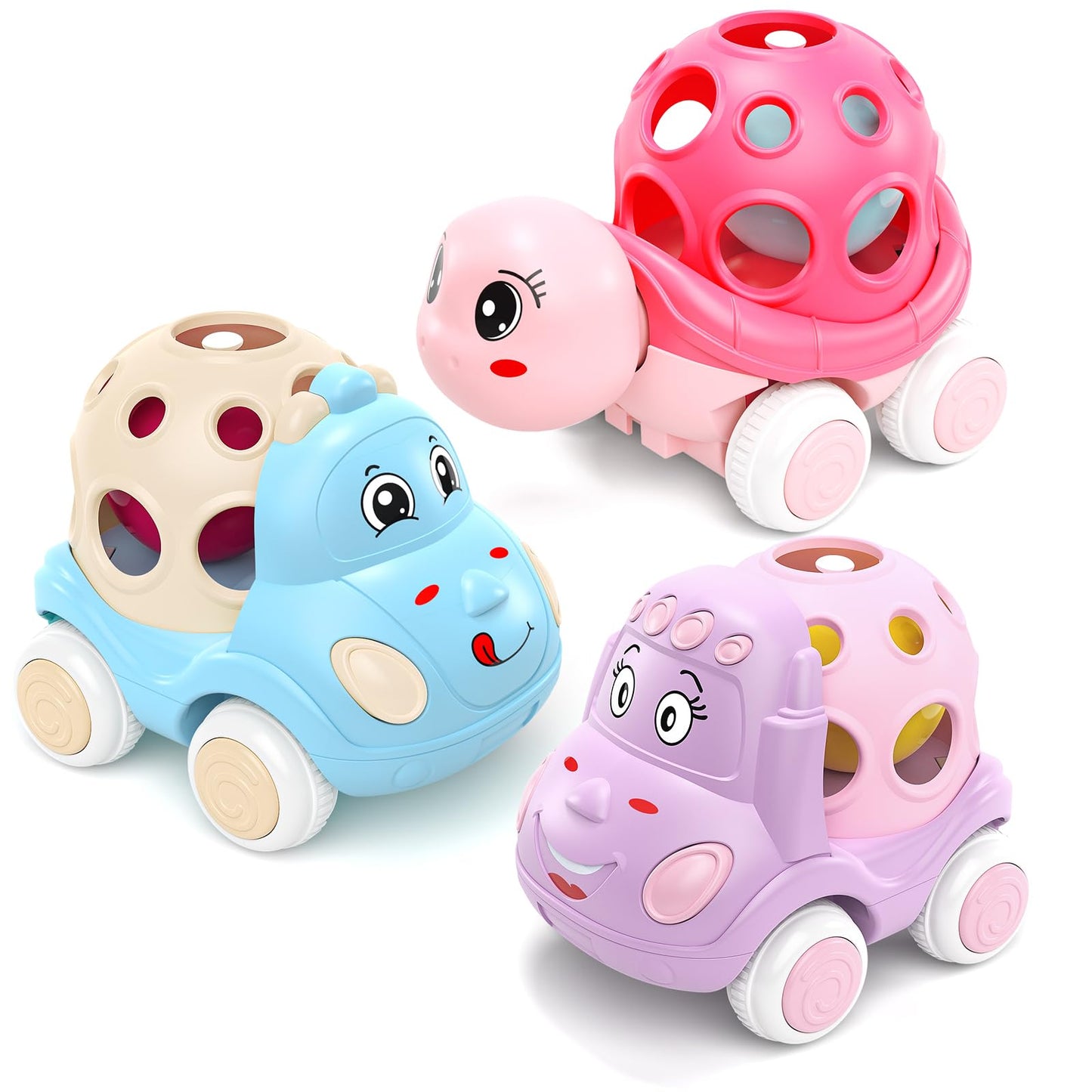 Baby Rattle Toys For Infant Girls | Toy Cars for Babies Toddlers | Toddler Push and Go Rattle Pink Car Truck for Baby Girls | Valentines Day, Gift Ideas, Birthday Presents - # BAGE81110011