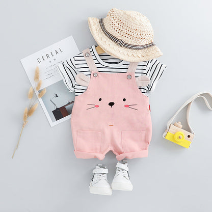 Baby Summer Overalls Suit | For Boys and Girls | Two-Piece - # BAAA51210047