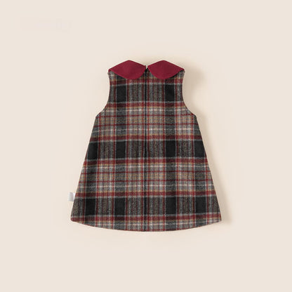 Ruffle-neck Sleeveless Childrens Dress