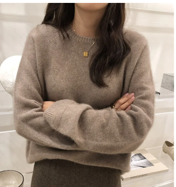 Basic Woolen Loose Round Neck Sweater | For Women (One) - # GIAA23210007