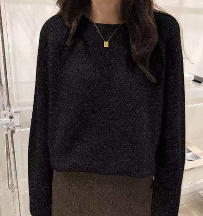 Basic Woolen Loose Round Neck Sweater | For Women (One) - # GIAA23210007