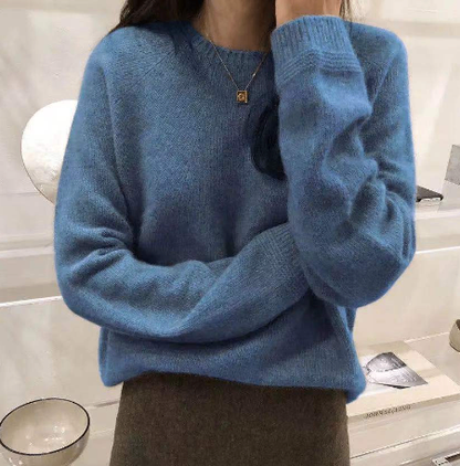 Basic Woolen Loose Round Neck Sweater | For Women (One) - # GIAA23210007