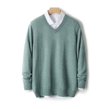 V-neck Cashmere Sweater Loose Fit Extra Thick