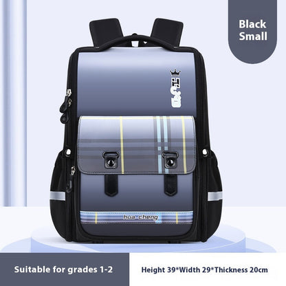 Plaid Schoolbag Grade Spine Protection Student Backpack