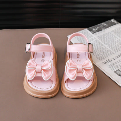 Girls Bow-Knot Non-Slip Velcro Sandals