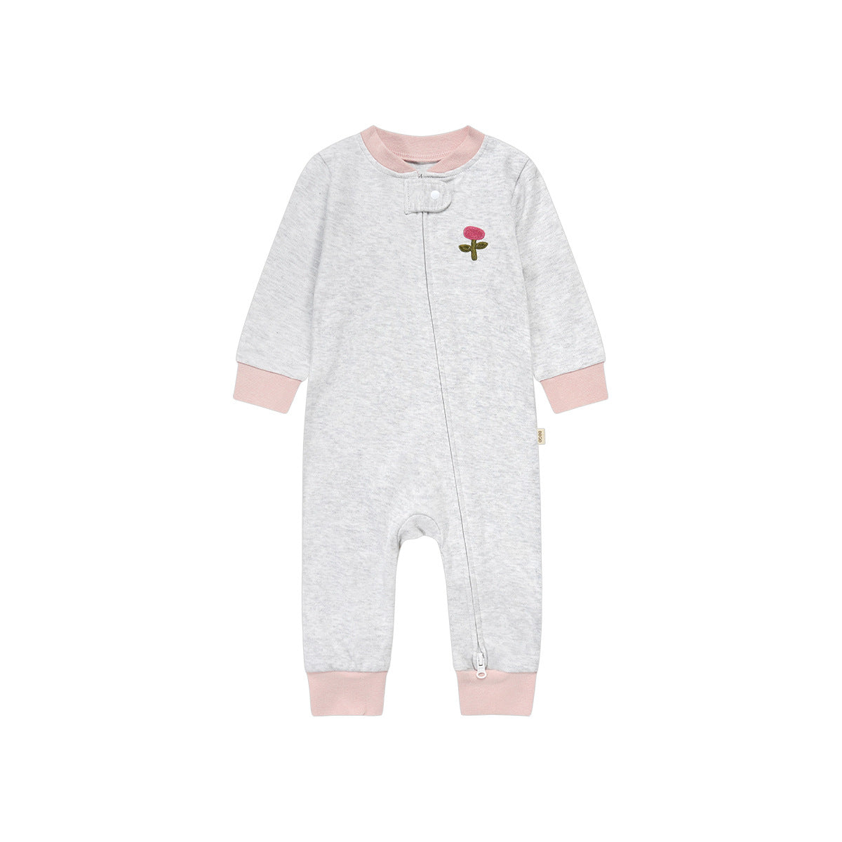 Zippered Cotton Baby Romper Outdoor Crawling Clothes