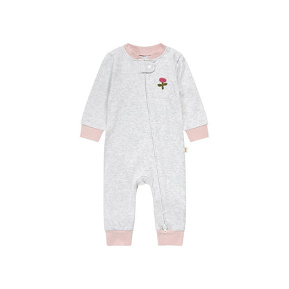 Zippered Cotton Baby Romper Outdoor Crawling Clothes