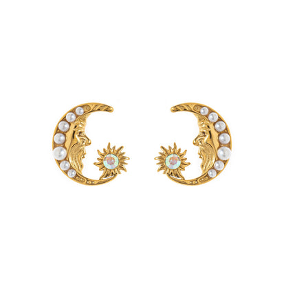 Fashion Stainless Steel Pearl Earrings