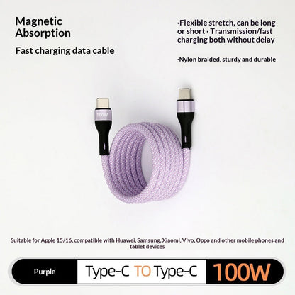 Magnetic Data Cable Organizer Fast-charging Cable Car Charging Cable