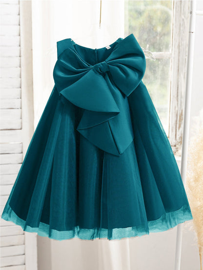 Big Bow Sleeveless Cocktail Dress for Baby Girls (One Piece) - # BAAA51110014