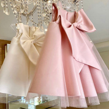 Big Bow Sleeveless Cocktail Dress for Baby Girls (One Piece) - # BAAA51110014