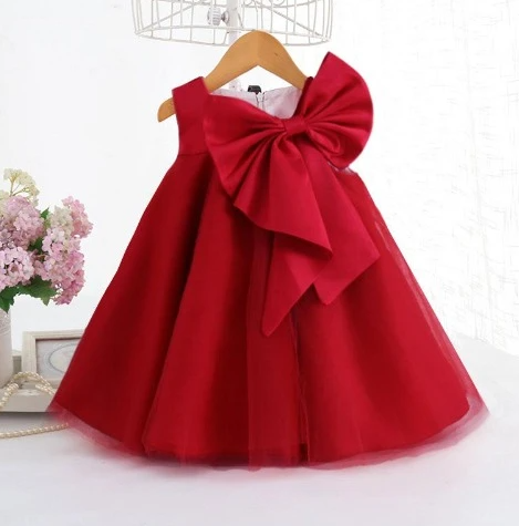 Big Bow Sleeveless Cocktail Dress for Baby Girls (One Piece) - # BAAA51110014