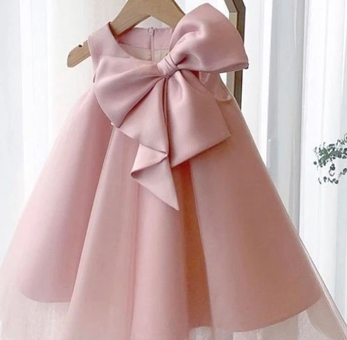 Big Bow Sleeveless Cocktail Dress for Baby Girls (One Piece) - # BAAA51110014