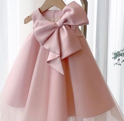 Big Bow Sleeveless Cocktail Dress for Baby Girls (One Piece) - # BAAA51110014