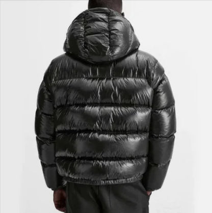 Black Down Hooded Short Coat – Warm and comfortable - # BOAA13210012