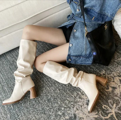 Block Heel Square-Toe Heels - # GIAA73410013