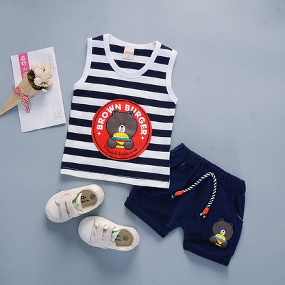 Boys' Cotton Sleeveless Two-Piece Summer Outfit - # BOAA11310009