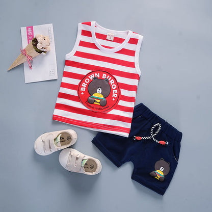 Boys' Cotton Sleeveless Two-Piece Summer Outfit - # BOAA11310009