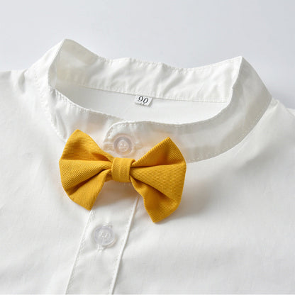 Boys' Gentleman Set with Short Sleeve Shirt and Suspenders - # BAAA71710013