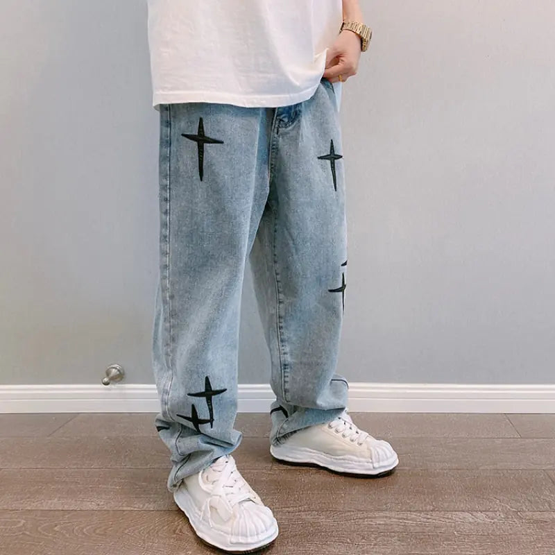 Boys Men Straight Loose Wide-Leg Pants - # BOAA13410011