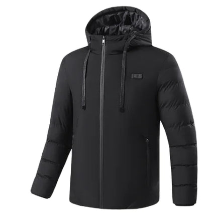 Boys Men Winter Outdoor USB Infrared Heating Hooded Jacket - # BOAA13510010