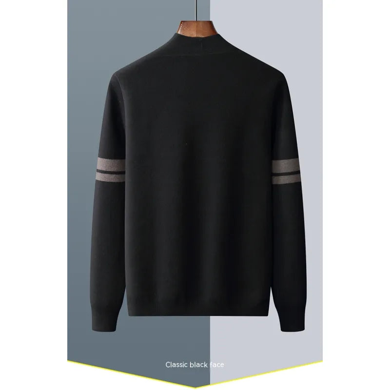 Boys Men's Fall Winter Fashion V-neck Casual Wool Knitted Sweater Coat - # BOAA13510045