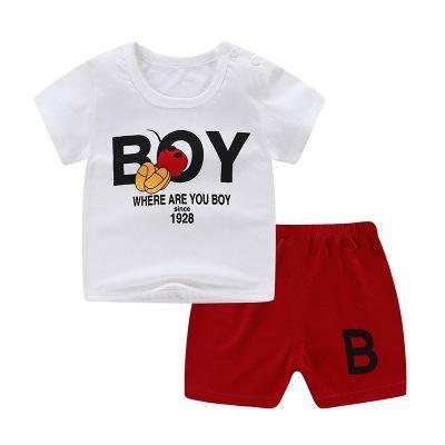 Boys' Short Sleeve Shirt and Shorts Fashion Set - # BAAA51210051