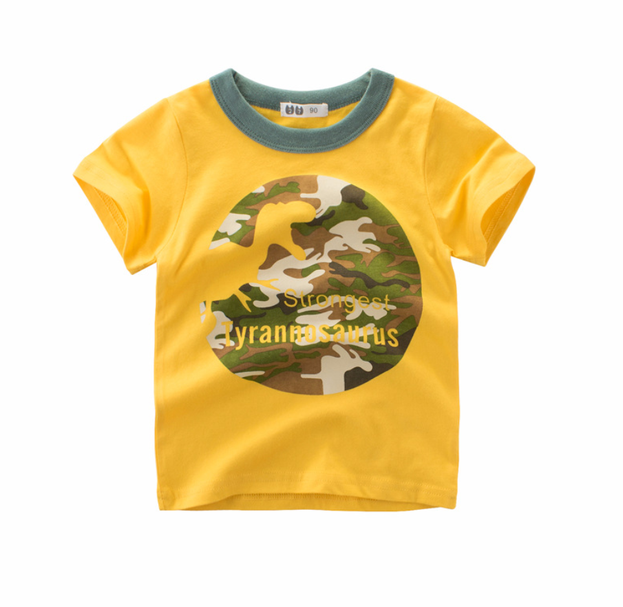 Boys' Short Sleeve T-Shirt with Dinosaur Design - # BAAA1111010023 & BOAA11510030