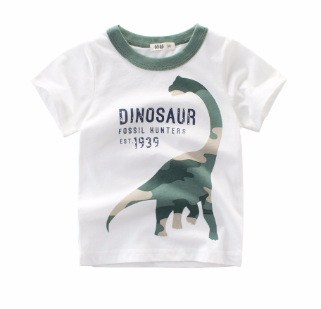 Boys' Short Sleeve T-Shirt with Dinosaur Design - # BAAA1111010023 & BOAA11510030